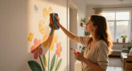 Her Sister Painted Flowers On Her Hallway Walls — Now It’s A Colorful Escape