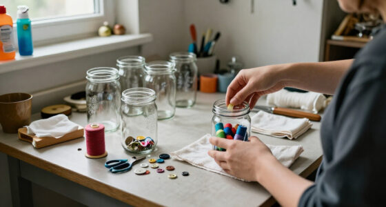 Savvy Upcyclers Transform Old Glass Jars Into A Sewing Kit With An Impressive DIY