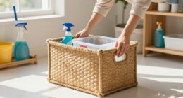She Transforms A Plastic Container Into Rustic Storage With A Cute Dollar Tree DIY
